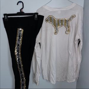 VS PINK Gold Silver Bling Set